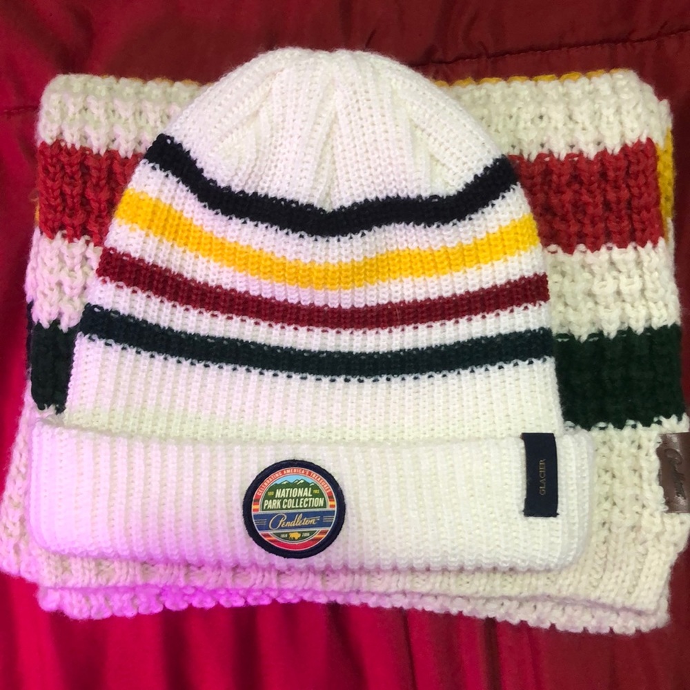 Pendleton Woolen Mills beanie and scarf.
